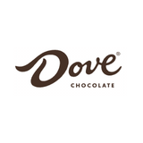 the dove chocolate logo, which is brown and curvy font